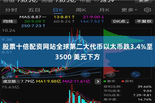 股票十倍配资网站全球第二大代币以太币跌3.4%至3500 美